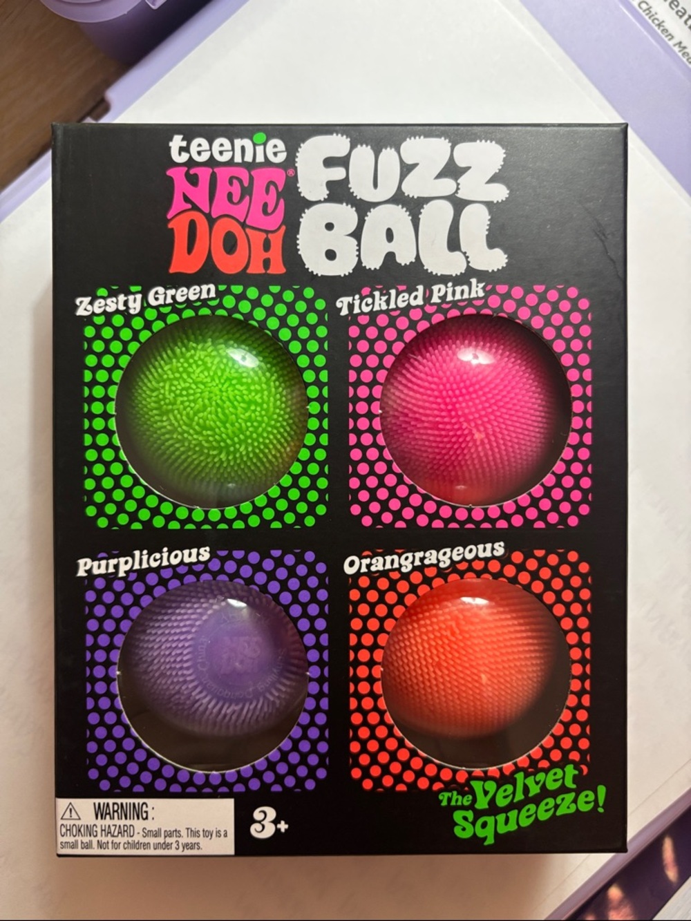 Fuzz Ball 4-Pack - Zesty Green, Tickled Pink, Purplicious, Orangarageous